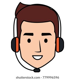call center agent head avatar character