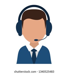 Call center agent with headphones avatar