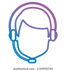 call center agent with headset