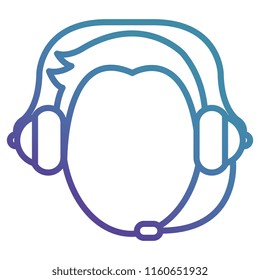 call center agent with headset