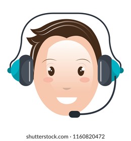 call center agent with headset