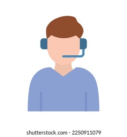 Call Center Agent Icon vector image. Suitable for mobile apps, web apps and print media.