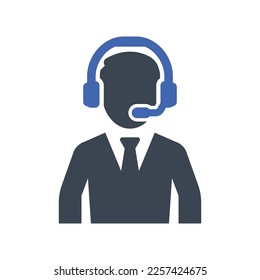 Icono del agente del centro de llamadas, Vector Graphics