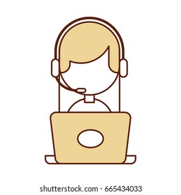 call center agent with laptop avatar