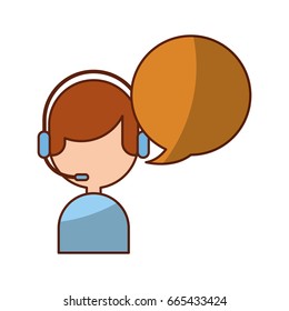 call center agent with speech bubble avatar