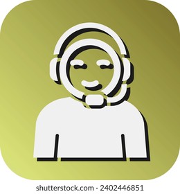 Call Center Agent Vector Glyph Gradient Background Icon For Personal And Commercial Use.
