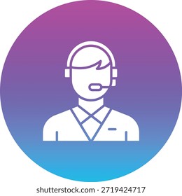 Ícone de vetor do Agente de Call Center. Pode ser usado para impressão, aplicativos móveis e da Web.