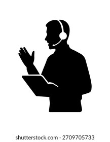 Call Center Agent mit Headset für Kundensupport