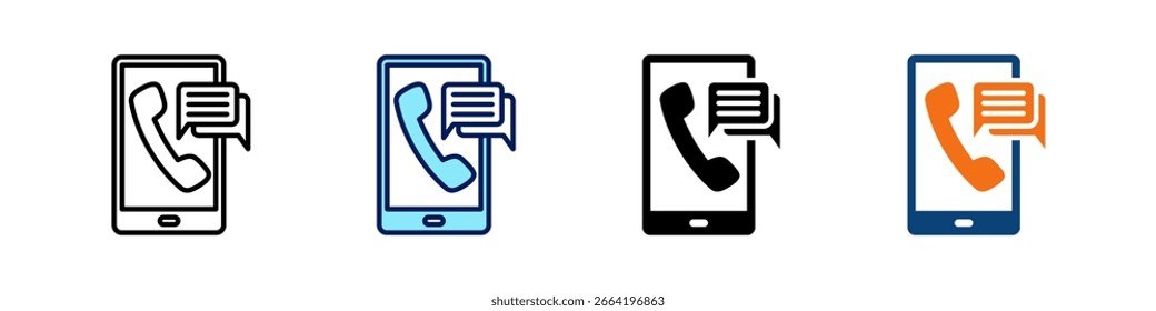 Call Center All In One Icon Multi Styles Vektor Set