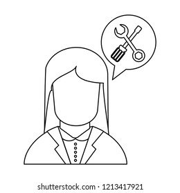 Call center avatar in black and white