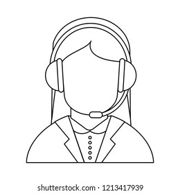 Call center avatar in black and white