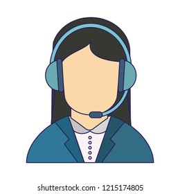 Call center avatar blue lines