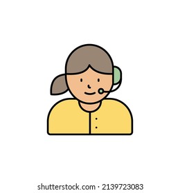 call center, avatar, girl line icon. Elements of call centre illustration icon. Premium quality graphic design icon. Can be used for web, logo, mobile app, UI, UX