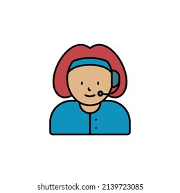 call center, avatar, girl line icon. Elements of call centre illustration icon. Premium quality graphic design icon. Can be used for web, logo, mobile app, UI, UX