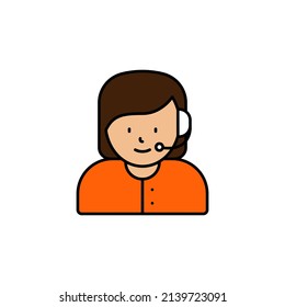 call center, avatar, girl line icon. Elements of call centre illustration icon. Premium quality graphic design icon. Can be used for web, logo, mobile app, UI, UX