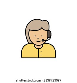call center, avatar, girl line icon. Elements of call centre illustration icon. Premium quality graphic design icon. Can be used for web, logo, mobile app, UI, UX