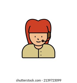 call center, avatar, girl line icon. Elements of call centre illustration icon. Premium quality graphic design icon. Can be used for web, logo, mobile app, UI, UX