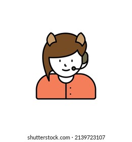 call center, avatar, girl line icon. Elements of call centre illustration icon. Premium quality graphic design icon. Can be used for web, logo, mobile app, UI, UX