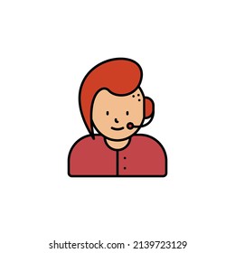 call center, avatar, girl line icon. Elements of call centre illustration icon. Premium quality graphic design icon. Can be used for web, logo, mobile app, UI, UX