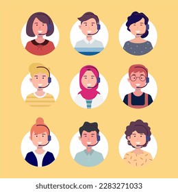 Call Center avatar Vector pack