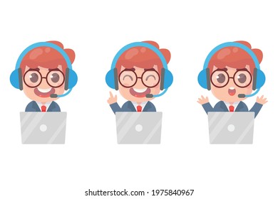 call center avatars. customer support service.