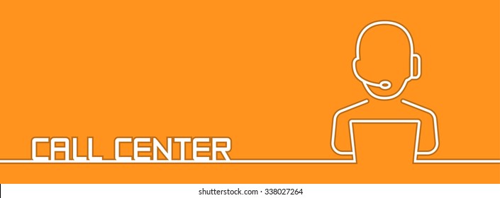 Call center banner. Vector illustration