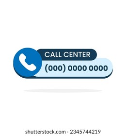 call center bar, frame or box template for number concept illustration flat design vector eps10
