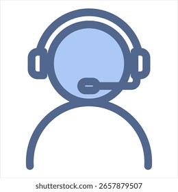 Call Center blaues Symbol, Vektorgrafik