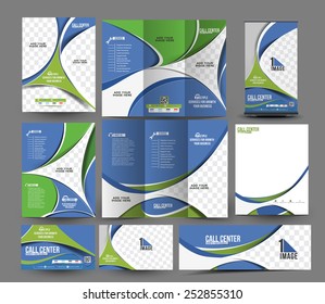 Call Center Business Stationery Set Template 