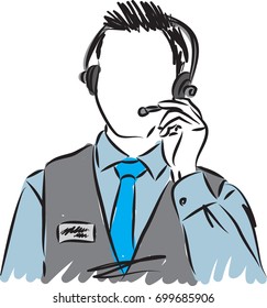 call center career worker vector illustration