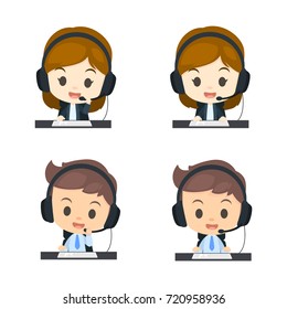 Call Center Cartoon Set