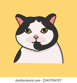 Call Center Cat Meme Sticker T-shirt Vector Cute Illustration