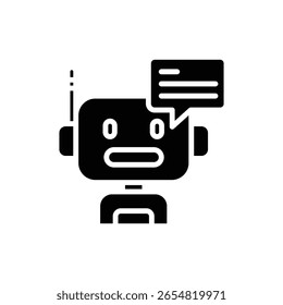Ilustração do vetor de ícone preenchido com Chatbot do call center