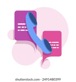 call center concept, customer service support, speech bubble. central customer service contact. contact to convey customer complaints. simple modern graphic elements for ui, infographics, icons.