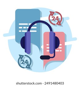 call center concept, customer service support, speech bubble. central customer service contact. contact to convey customer complaints. simple modern graphic elements for ui, infographics, icons.