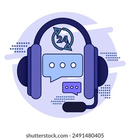 call center concept, customer service support, speech bubble. central customer service contact. contact to convey customer complaints. simple modern graphic elements for ui, infographics, icons.