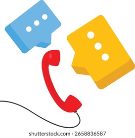 Concepto de centro de llamadas, Asistencia de Servicio al cliente, burbuja de discurso. Contacto central de Servicio al cliente. Contacto para transmitir quejas de Clientes. Elementos gráficos modernos simples para UI, infografías, iconos.

