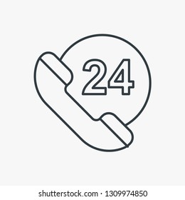 Call center concept line icon. Simple element illustration. Call center concept outline symbol design. Can be used for web and mobile UI/UX . Modern vector style