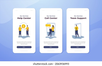 Call Center Concept, Our Customer Service Illustration On Onboard Screen Design