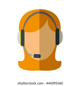 Call center concept represented by Operator woman icon. isolated and flat illustration 
