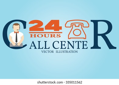 Call center. Concepts for web banners and promotional materials. Vector. 
