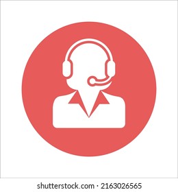 Call center, consultant, customer service icon. Rounded vector graphics.