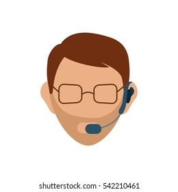 Call center consultant icon vector illustration graphic design
