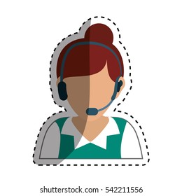Call center consultant icon vector illustration graphic design