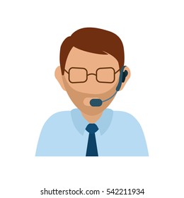Call center consultant icon vector illustration graphic design
