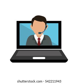 Call center consultant icon vector illustration graphic design