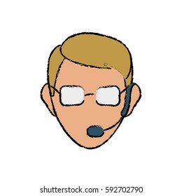 Call center consultant icon vector illustration graphic design