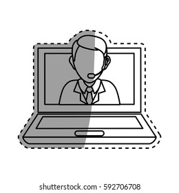 Call center consultant icon vector illustration graphic design