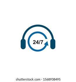 Call center customer care line icon logo design vector template