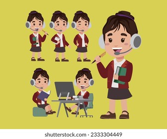 Call center and customer service character